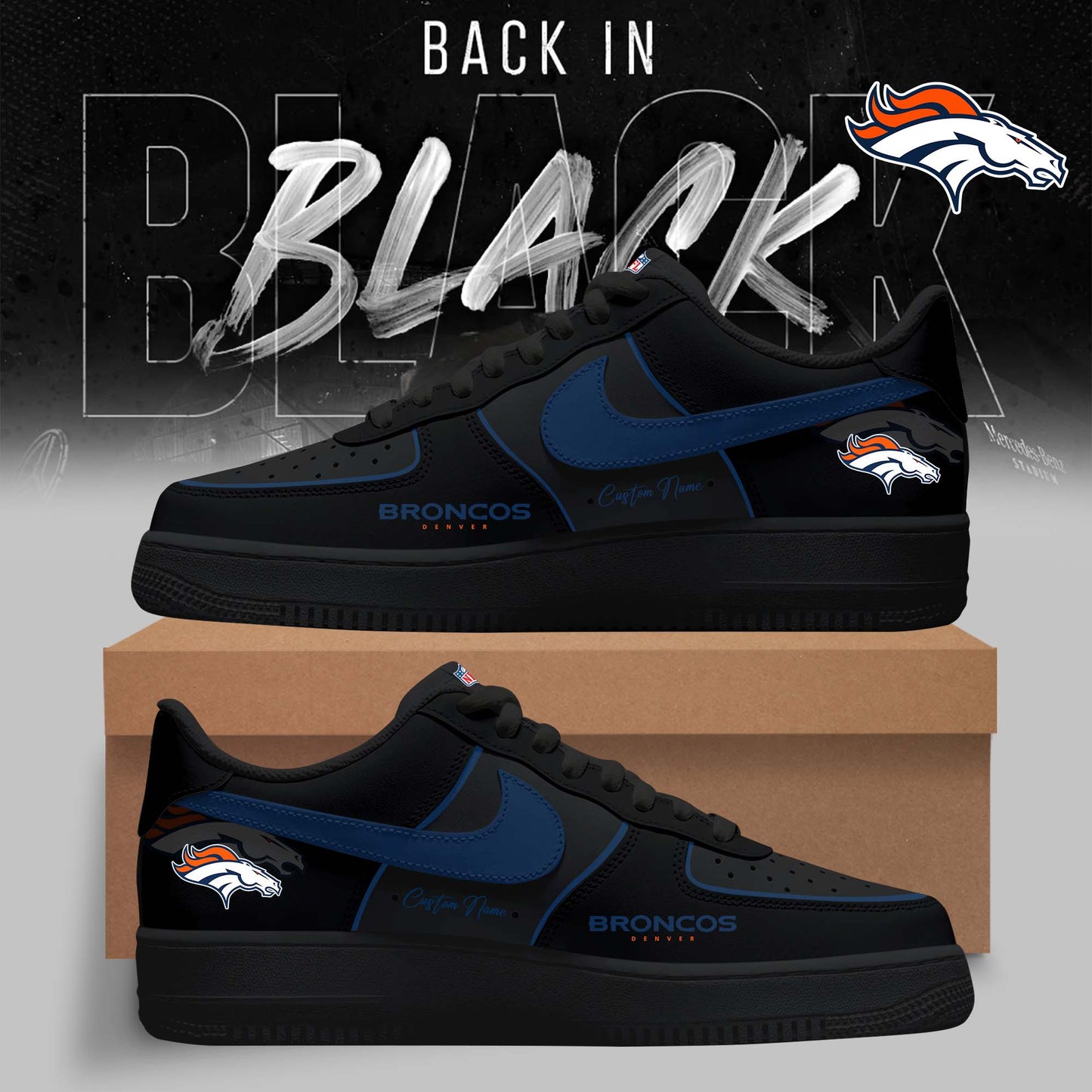 Denver Broncos – 2025 Back In Black Limited Edition AF1