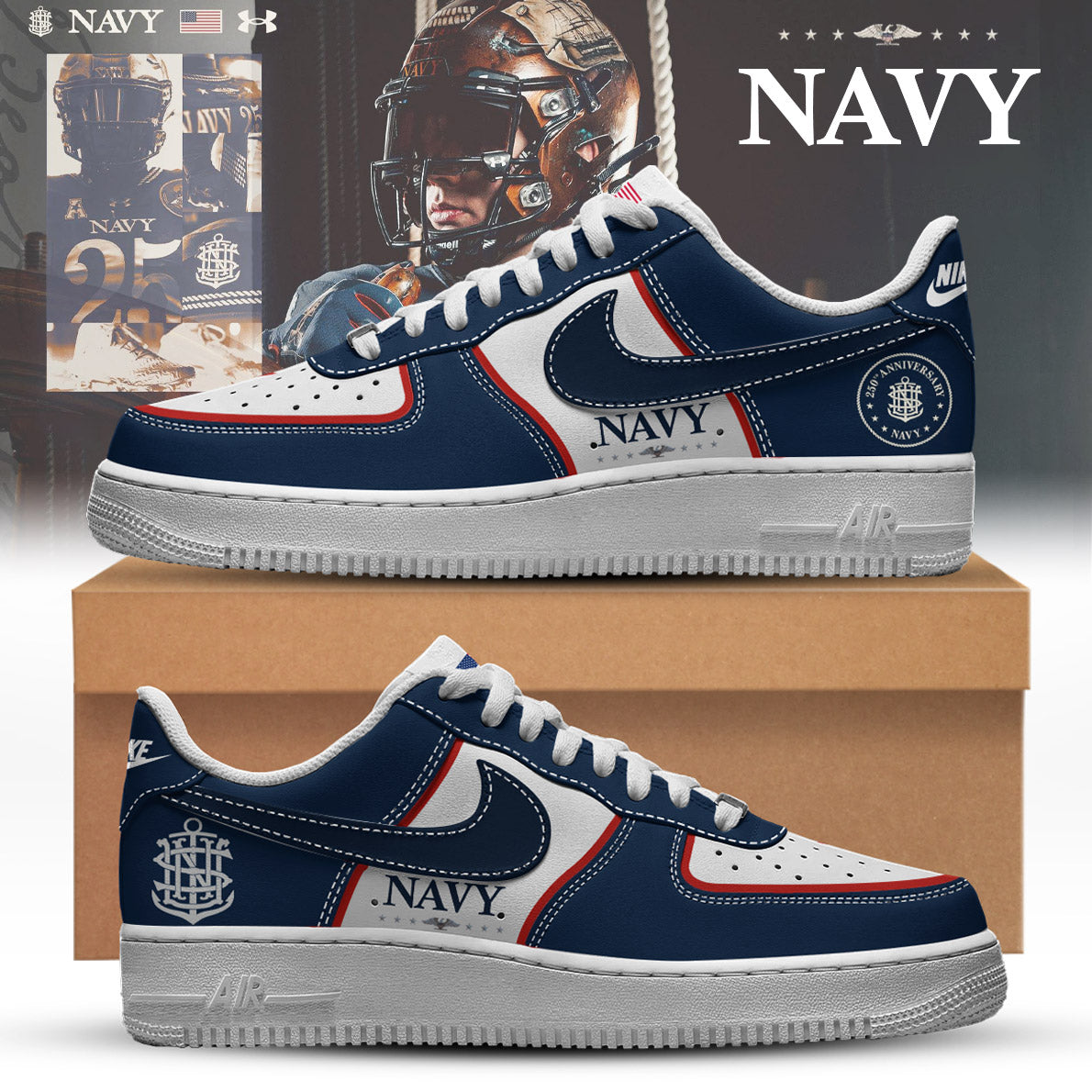 Navy Midshipmen x 250th Anniversary Collection AF1 Limited Edition + Selling Out Fast