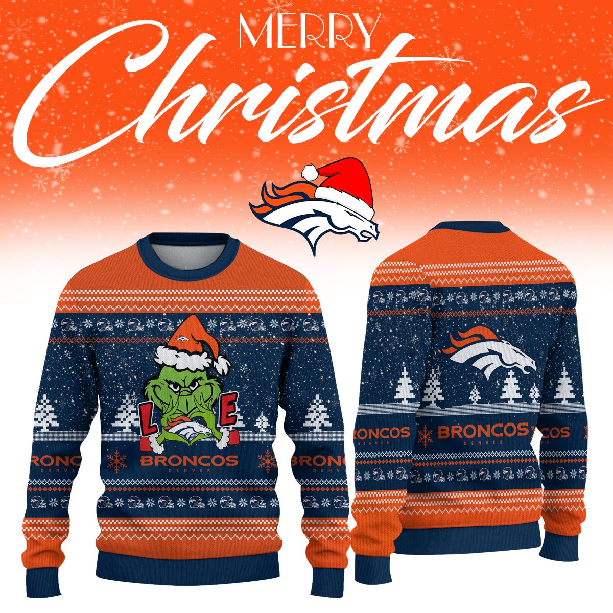 _Denver Broncos Limited Ugly Christmas Sweaters