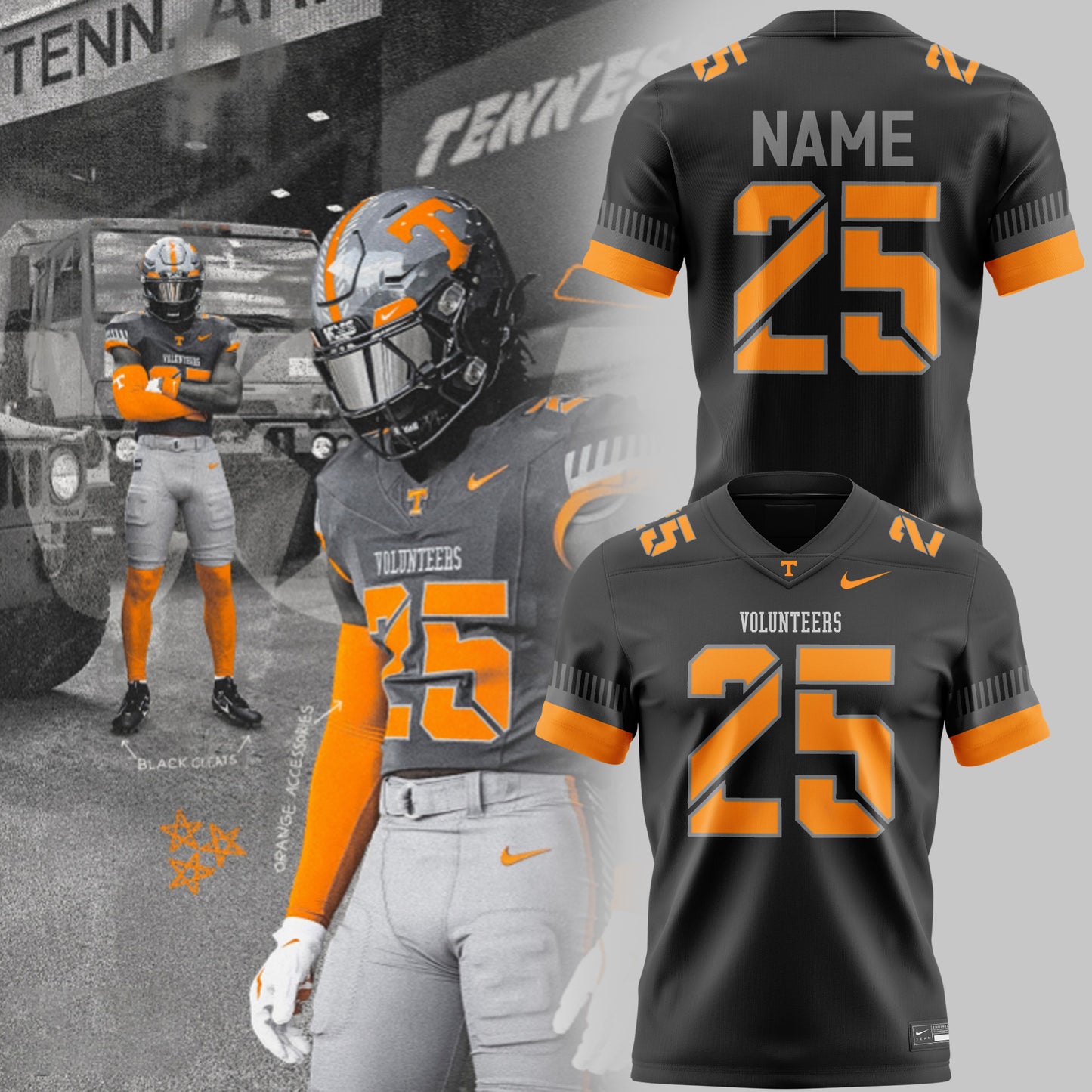 .Tennessee Volunteers “Volunteer Spirit” FootballJersey