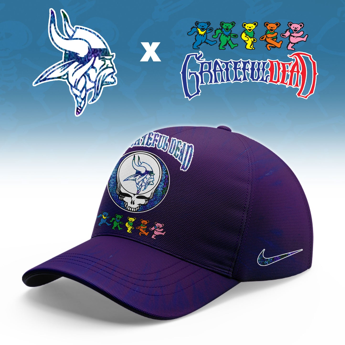 _Minnesota Vikings Grateful Dead Limited Hoodie