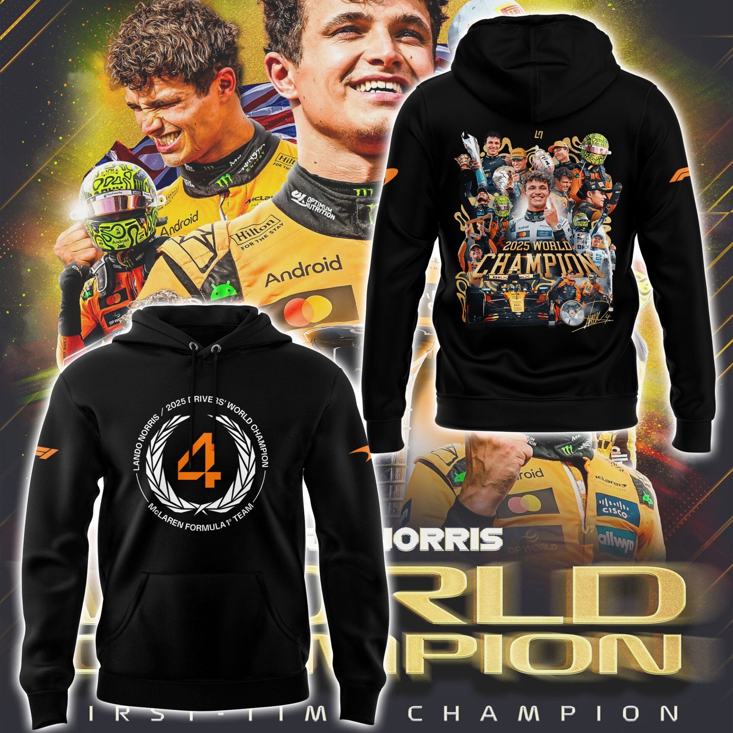 Limited Edition 2025 Lando Norris World Champions Combo Hoodie