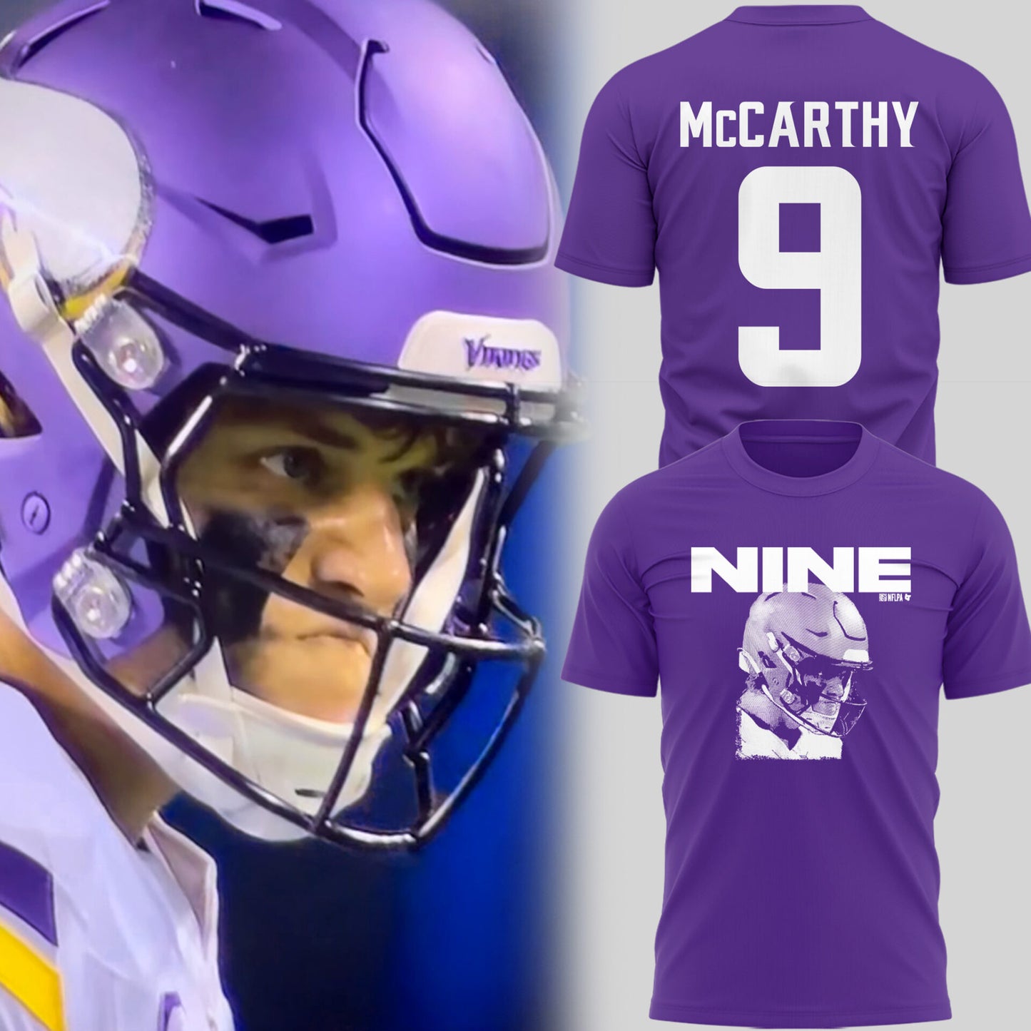 Limited Edition J.J. McCarthy: Nine Purple TShirt