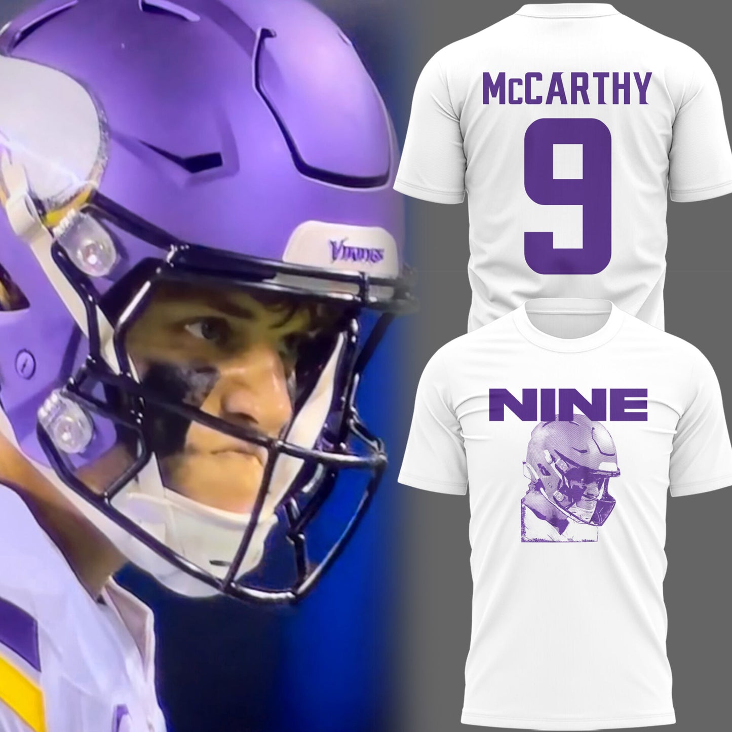 Limited Edition J.J. McCarthy: Nine Purple TShirt
