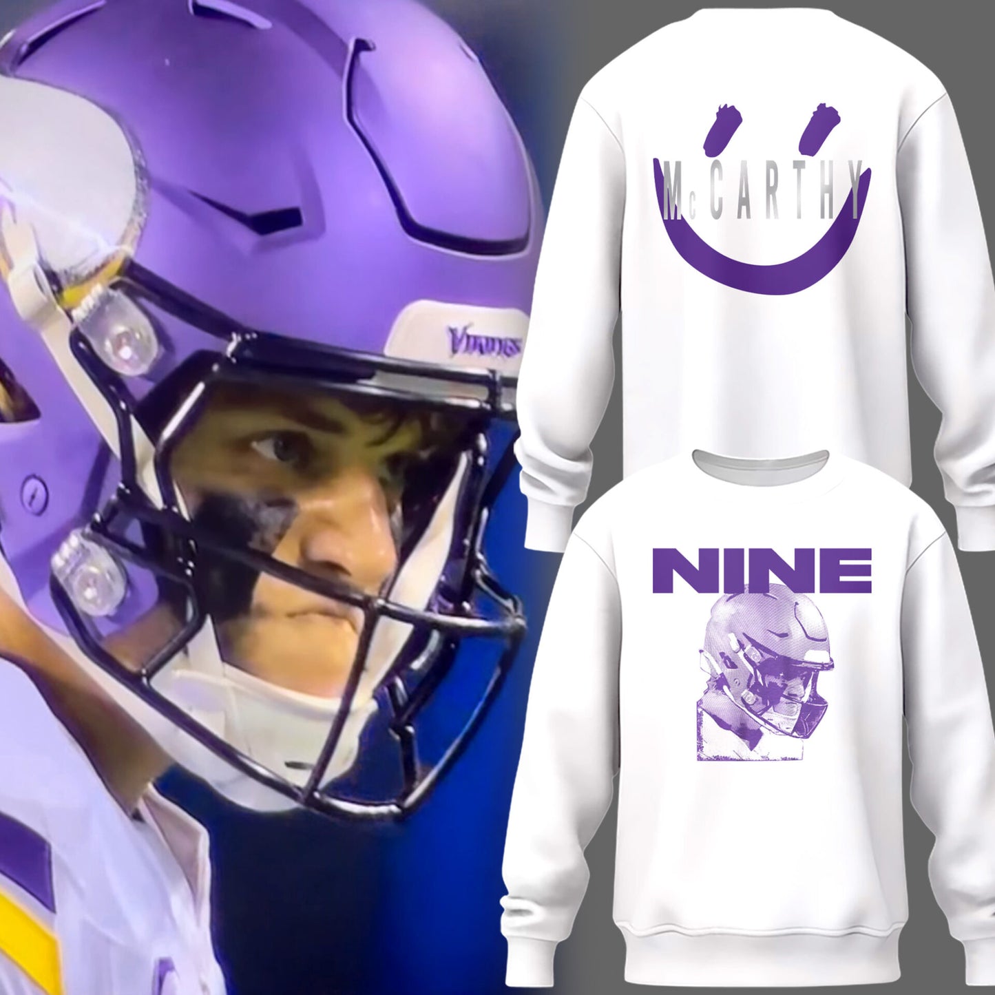 Limited Edition J.J. McCarthy: Nine Purple Sweatshirt