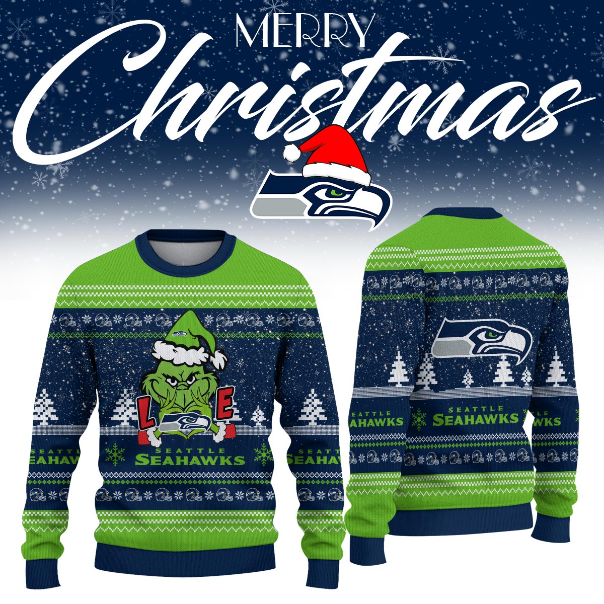 _Seattle Seahawks Limited Ugly Christmas Sweaters