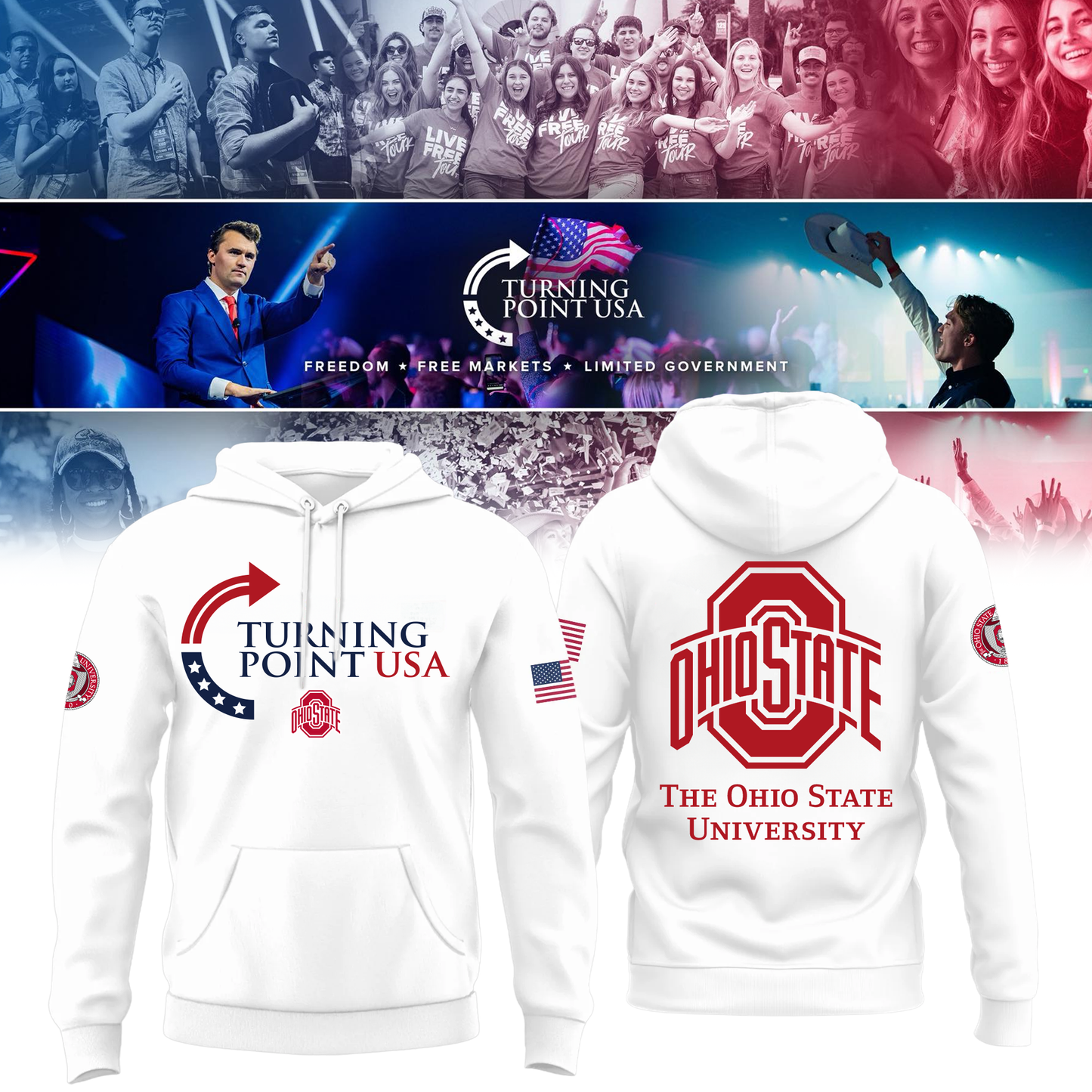 Limited Edition Ohio State Buckeyes x Turning Point USA Hoodie