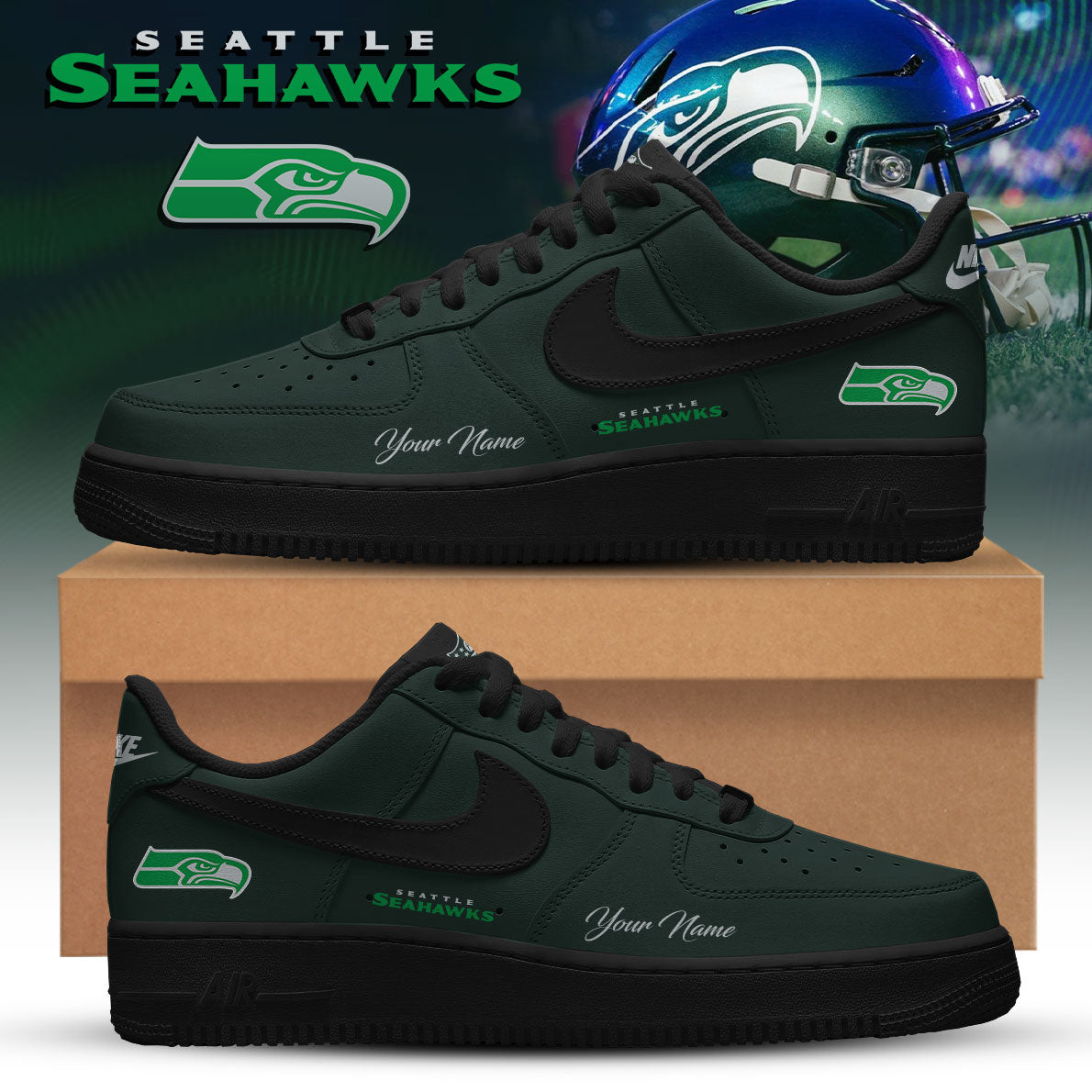 Seahawks Helmet Inspired Sneakers