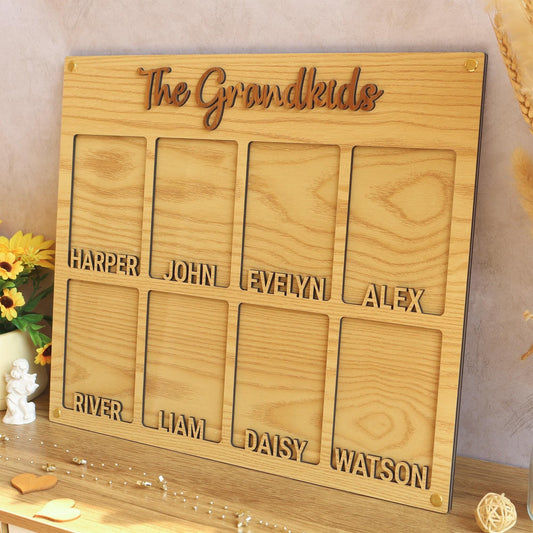 Grandchildren Picture Frame, Personalized with names, 2-10 kids, Grandkid photos, Grandparents Gift, Mother's Day Gifts