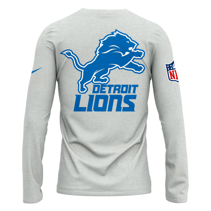 Nike Detroit Lions Ash Sideline Velocity Performance Long Tee V2