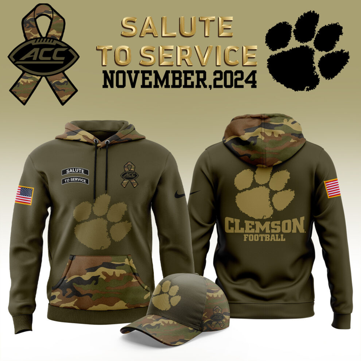 04.Clemson Football x - Military Appreciation Hoodie