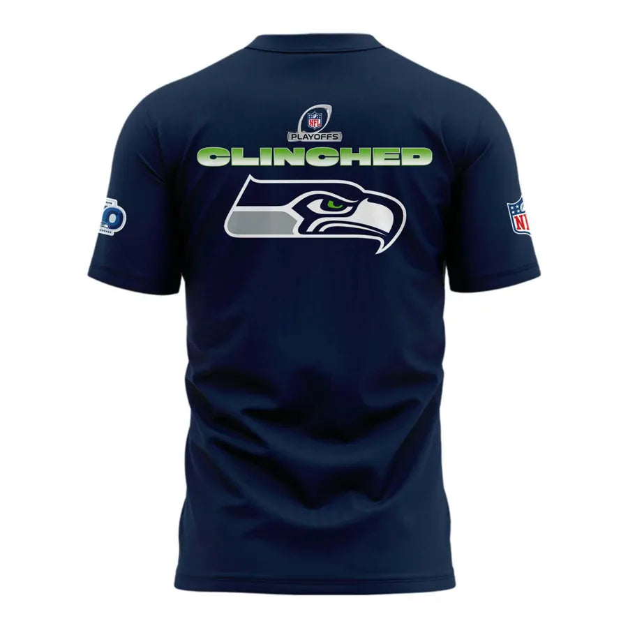 Seattle Seahawks "CLINCHED PLAYOFFS" T-Shirt.