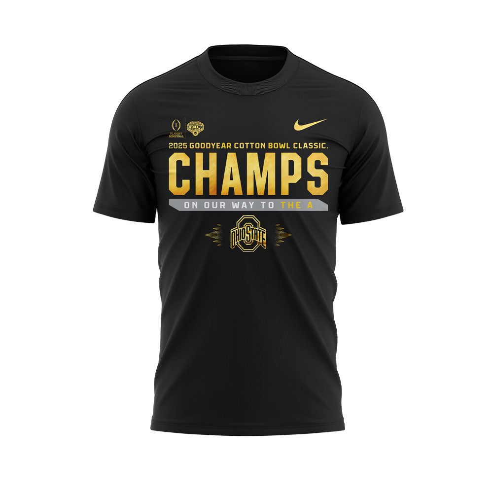 Ohio State Football ARE 2025 COTTON BOWL CHAMPIONS Black T-shirt