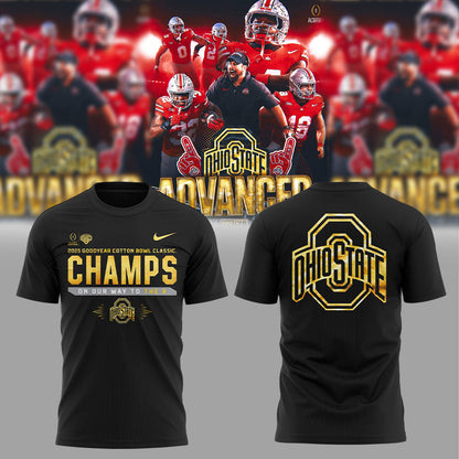 Ohio State Football ARE 2025 COTTON BOWL CHAMPIONS Black T-shirt