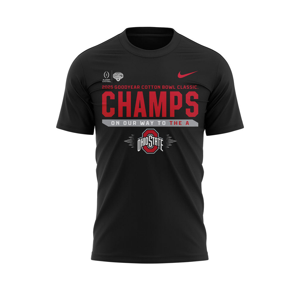 Ohio State Football ARE 2025 COTTON BOWL CHAMPIONS Black T-shirt