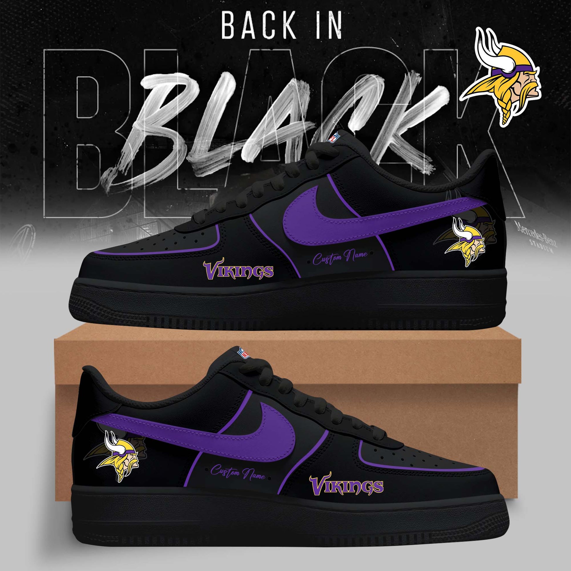 Minnesota Vikings – 2025 Back In Black Limited Edition AF1