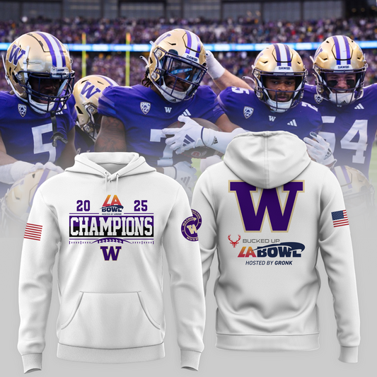 Washington Football Champions Hoodie - LA Bowl Champions Hoodie - White - Unisex - Design By Twinkle My Toes