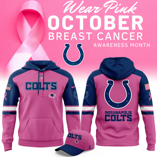 Limited Edition Indianapolis Colts Breast Cancer Awareness Hoodie 2025