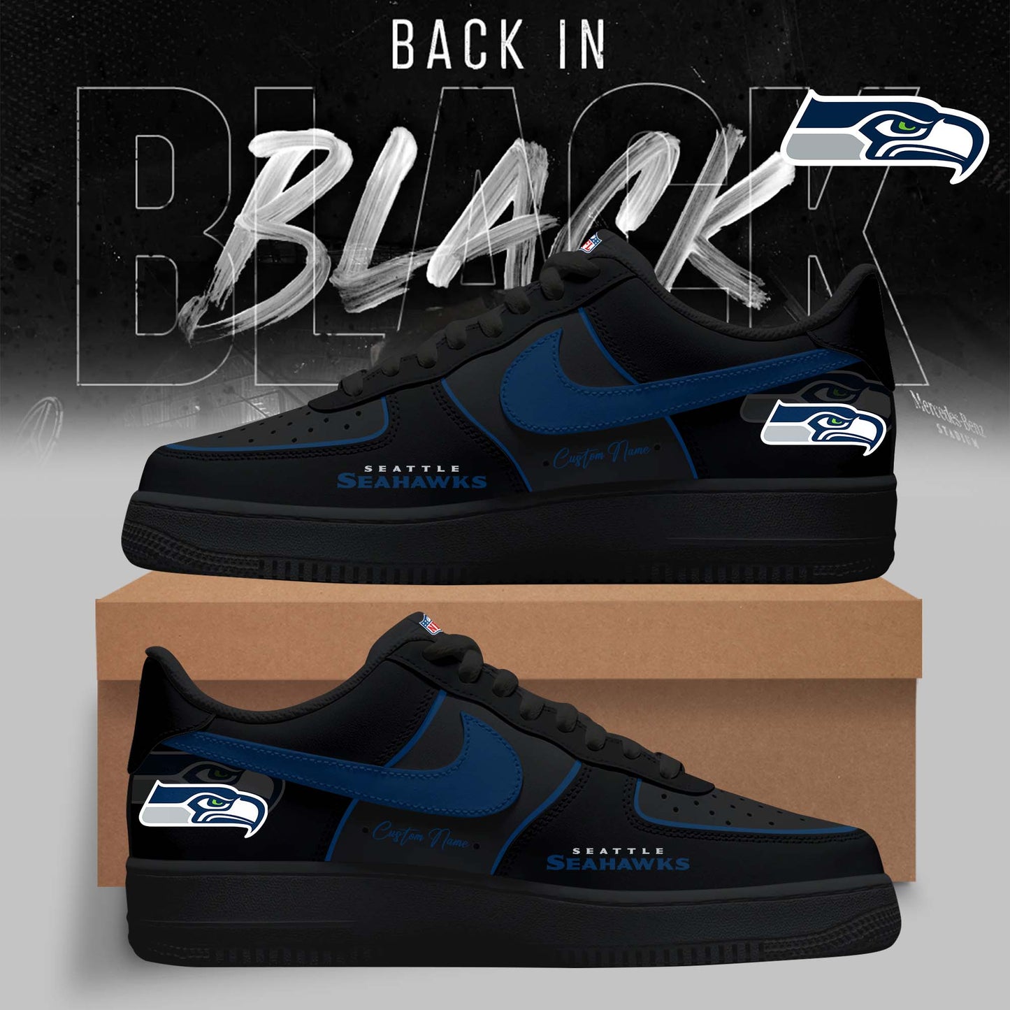 Seattle Seahawks – 2025 Back In Black Limited Edition AF1