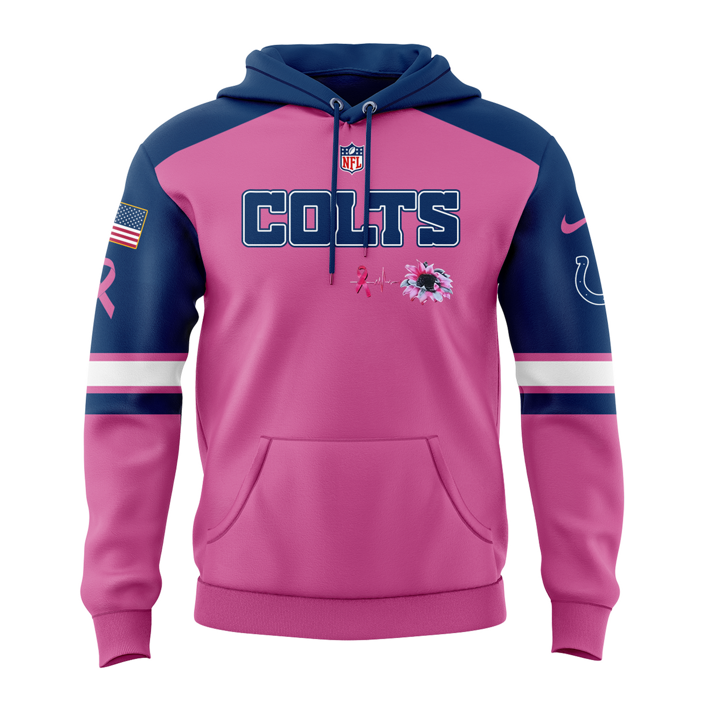 Limited Edition Indianapolis Colts Breast Cancer Awareness Hoodie 2025