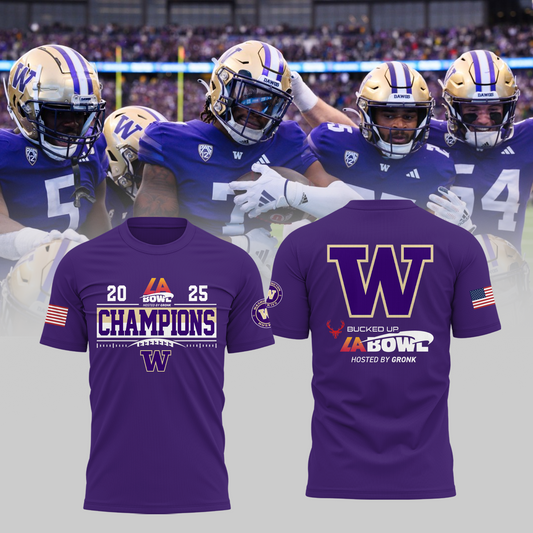 Washington Football Champions T-Shirt - LA Bowl Champions T-Shirt - Purple - Unisex - Design By Twinkle My Toes