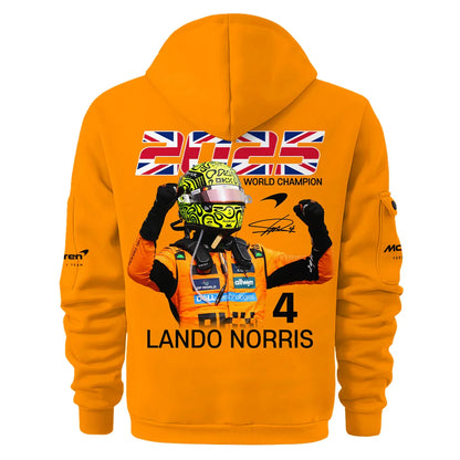 Champion From #4 to #1 Lando Norris McLaren F1 Team Hoodie Half Zip