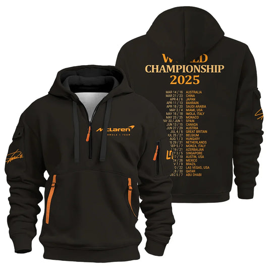 Champion From #4 to #1 Lando Norris McLaren F1 Team Hoodie Half Zip