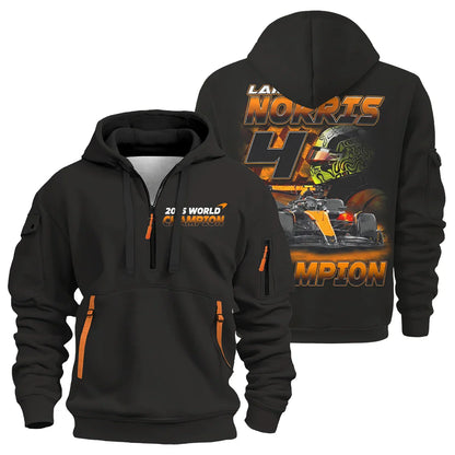 Champion From #4 to #1 Lando Norris McLaren F1 Team Hoodie Half Zip