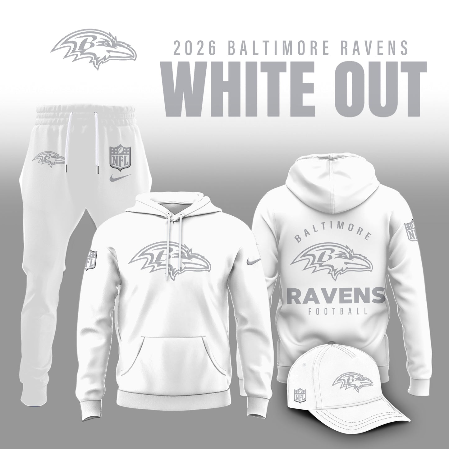 Baltimore Ravens 2026 White Out Limited Edition Shirt