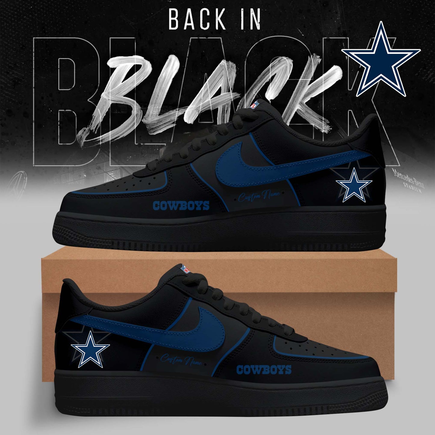 Dallas Cowboys – 2025 Back In Black Limited Edition AF1