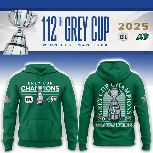 Limited Edition Roughriders 2025 Grey Cup Champions Hoodie-AB1711257017