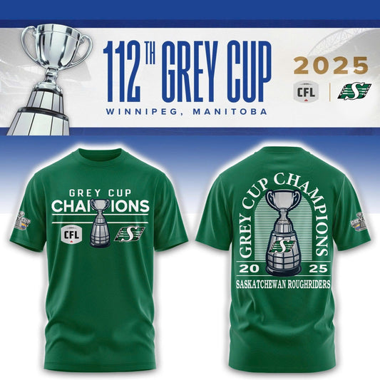 Limited Edition Roughriders 2025 Grey Cup Champions Shirt-AB1711257018