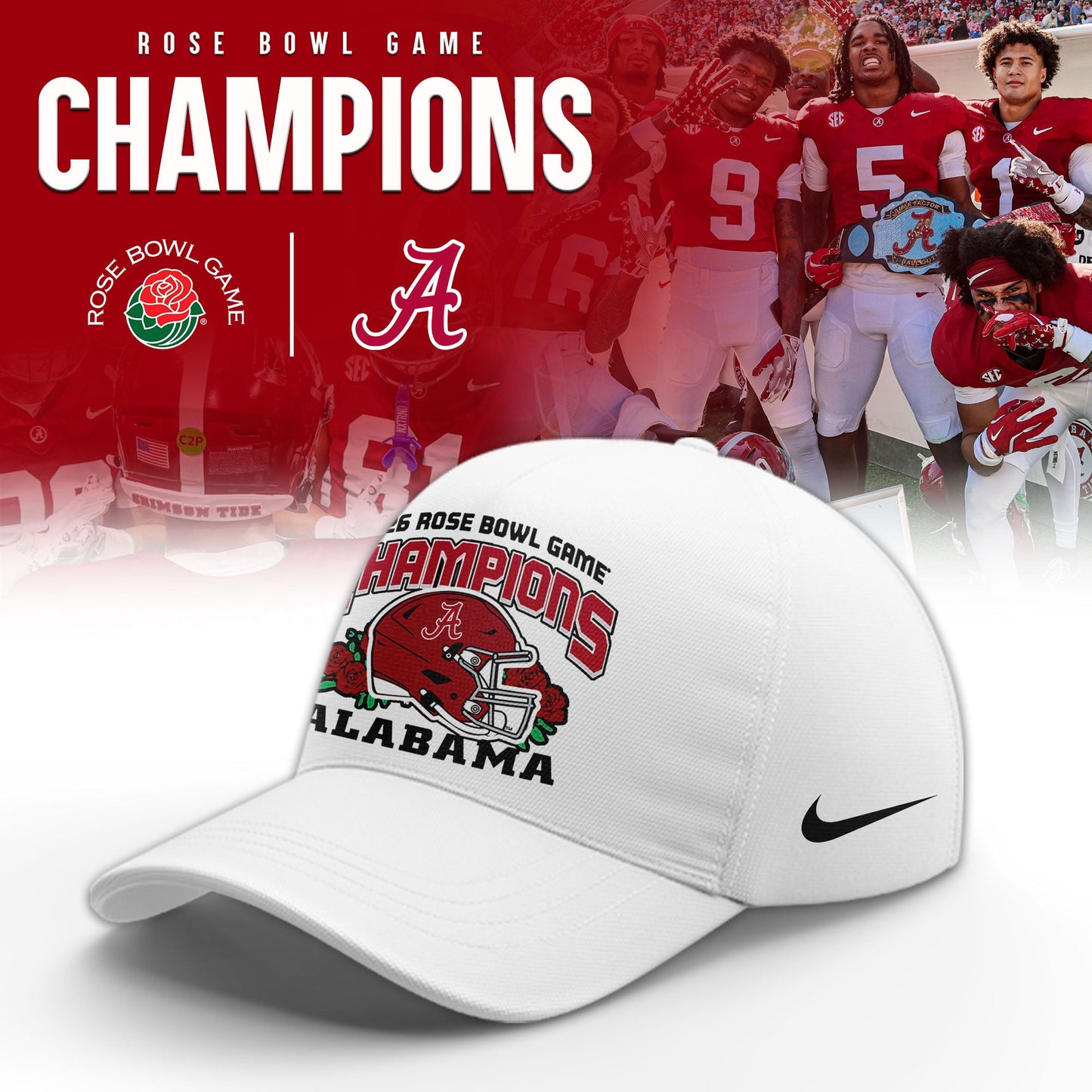 Alabama Crimson Tide 2026 Rose Bowl Champions Limited Shirt v2