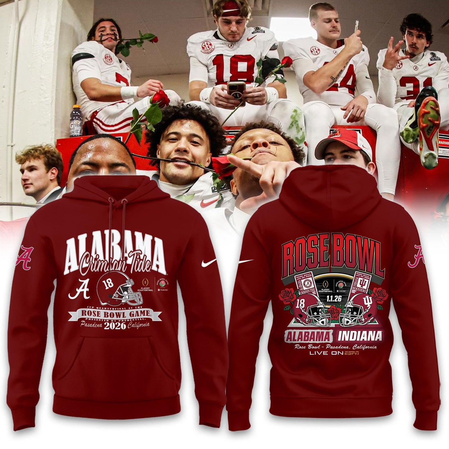 Alabama Crimson Tide 2026 Rose Bowl Limited Hoodie