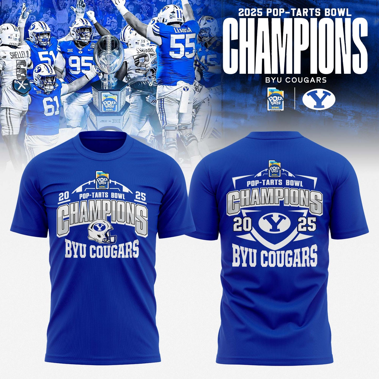 _ BYU Cougars 2025 Pop-Tarts Bowl Champions Locker Room T-shirt