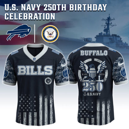 Buffalo Bills x U.S. NAVY 250TH Birthday Special Edition Jersey - Tycheco