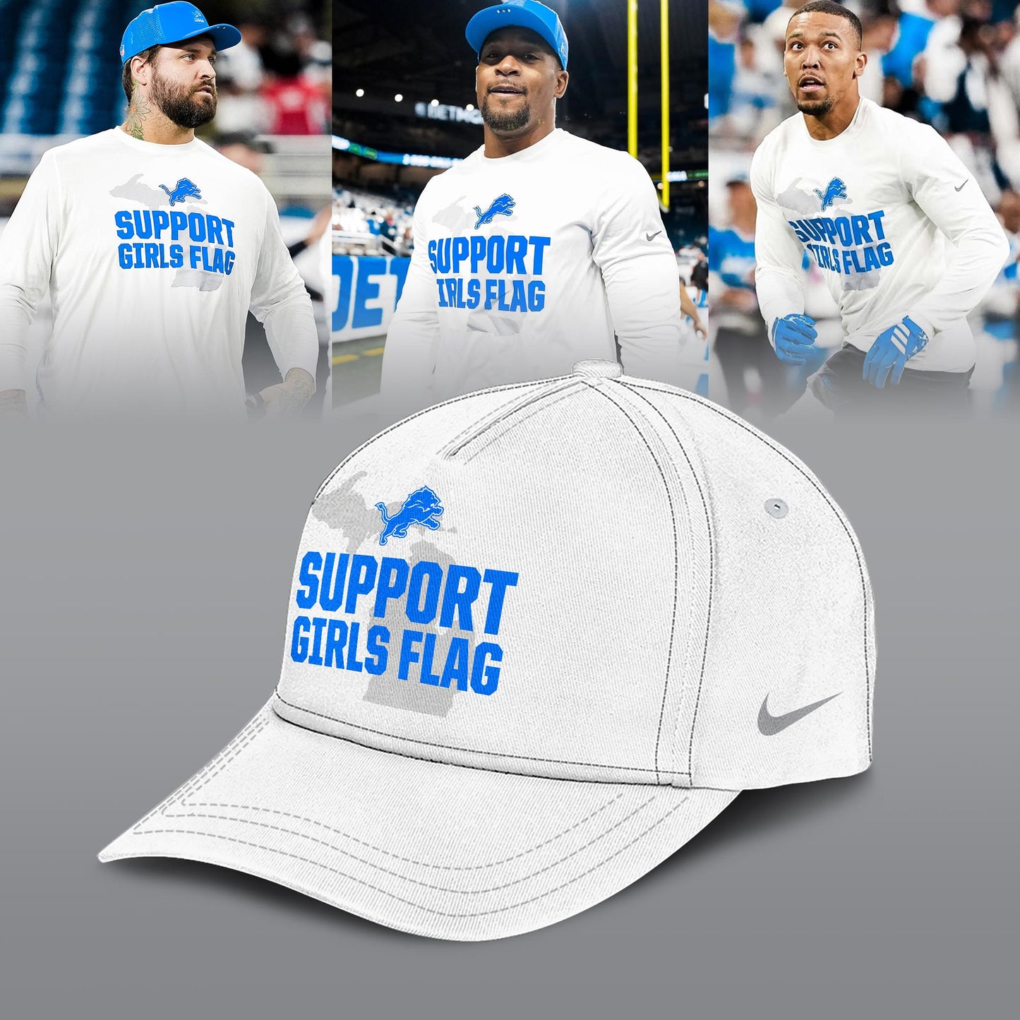 _ .Detroit Lions “Support Girls Flag” Limited Edition Sweatshirt