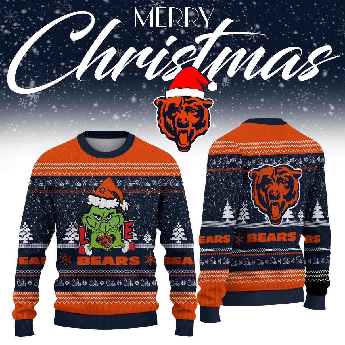 _Chicago Bears Limited Ugly Christmas Sweaters