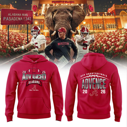 . Alabama WAY BACK TO ADVANCE Red Hoodie