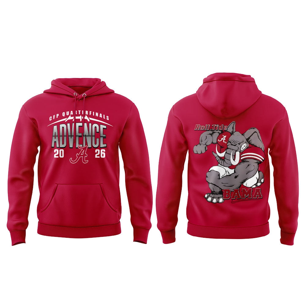 . Alabama WAY BACK TO ADVANCE Red Hoodie