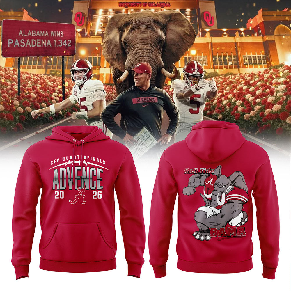 . Alabama WAY BACK TO ADVANCE Red Hoodie