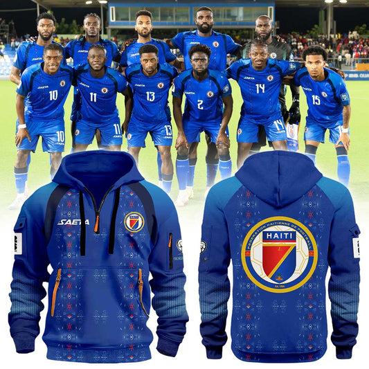 Haïtienne De Football 2026 World Cup Collection Combo Zip 1/4 Hoodie