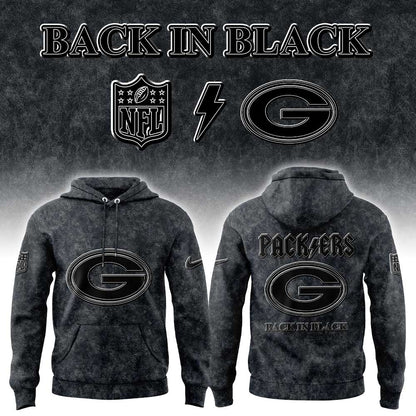 GB Packers Back in Black 2025 Combo Hoodie