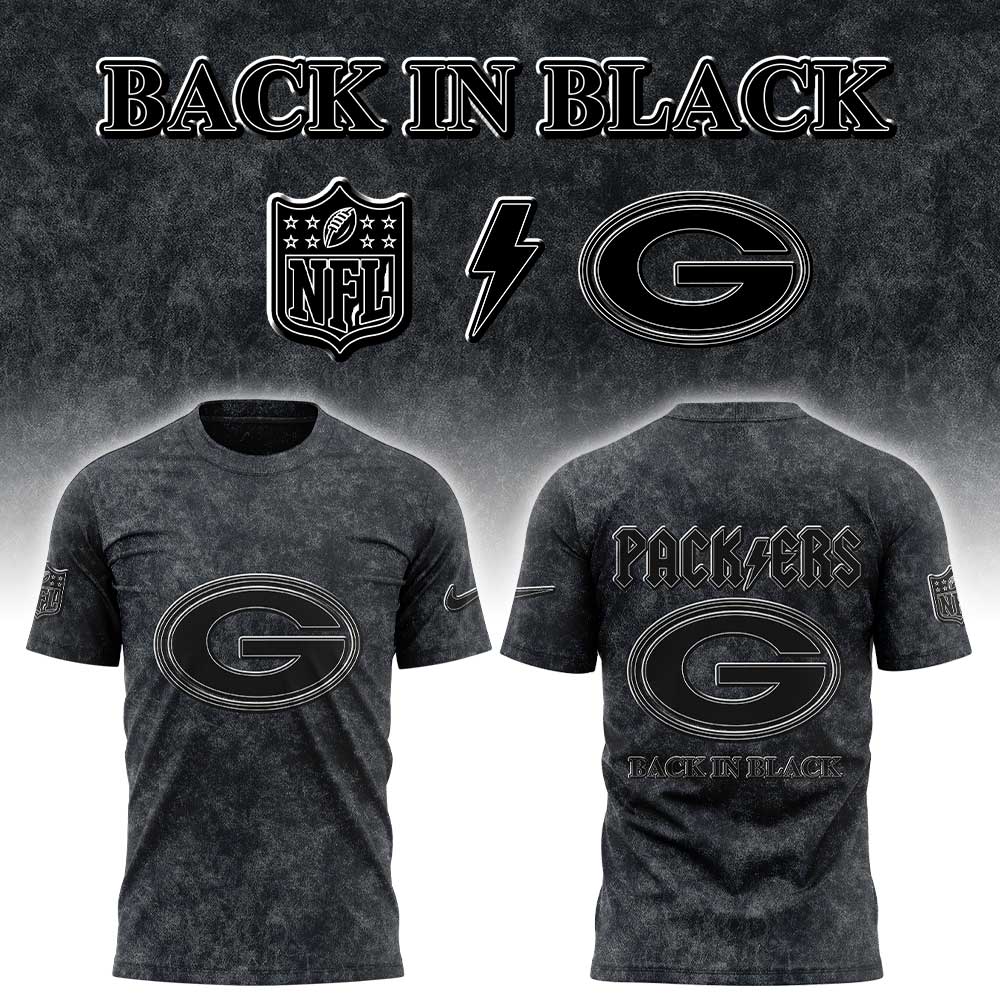 GB Packers Back in Black 2025 Combo Shirt