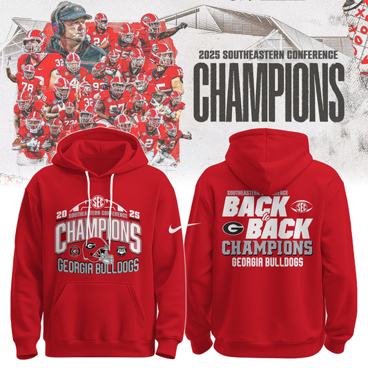 .UGA 2025 SEC Football Conference Champions Hoodie Limited Edition