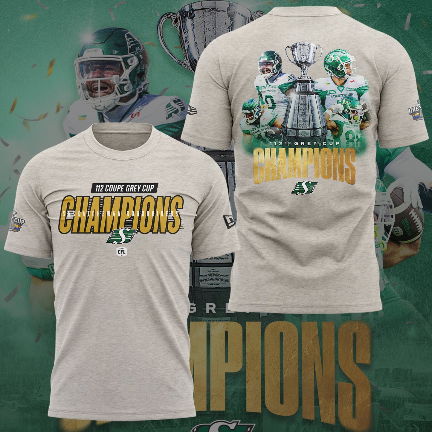 Limited Edition Roughriders 2025 Grey Cup Champions Shirt-KC11172517