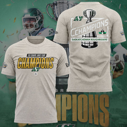 Limited Edition Roughriders 2025 Grey Cup Champions Shirt-KC11172518
