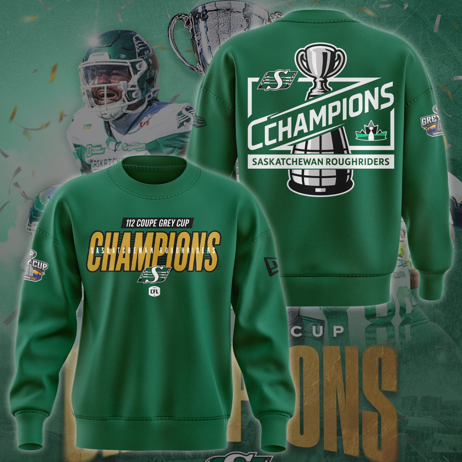 Limited Edition Roughriders 2025 Grey Cup Champions Sweatshirt-KC11172523