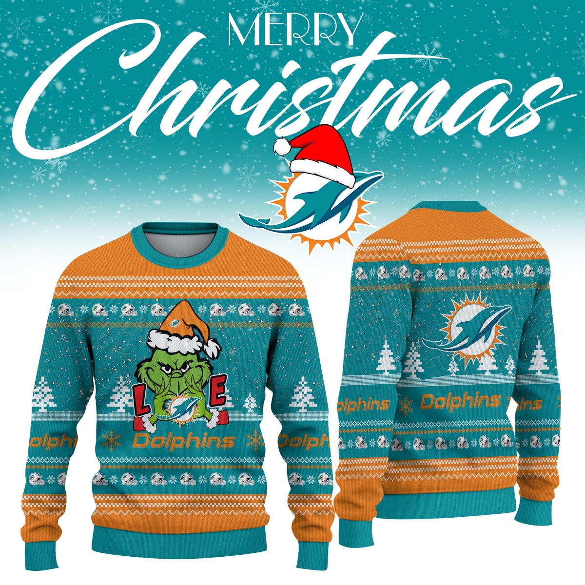 _Miami Dolphins Limited Ugly Christmas Sweaters