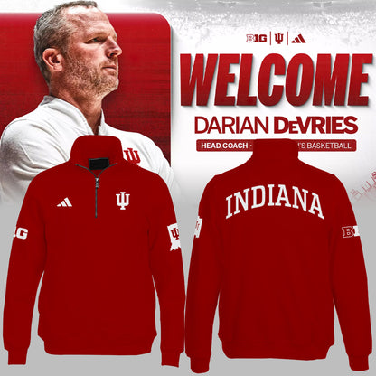 Limited Edition Coach Darian DeVries Indiana Men's Basketball Pullover Quarter Zip-ND03202543